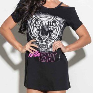 Hipkini Tiger Cold Shoulder Tank Dress NWT Medium